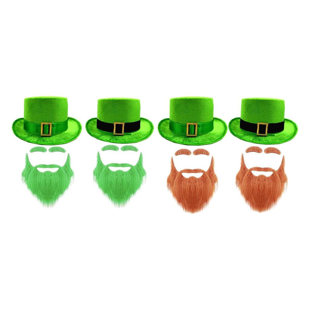 ST. Patrick's Day Hat Creative Top Hat ST Patrick's Day Hat with Beard for Party
