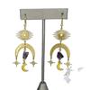 Sun Pendant Earrings With Natural Amethyst Gems For Children Jewelry Fashion