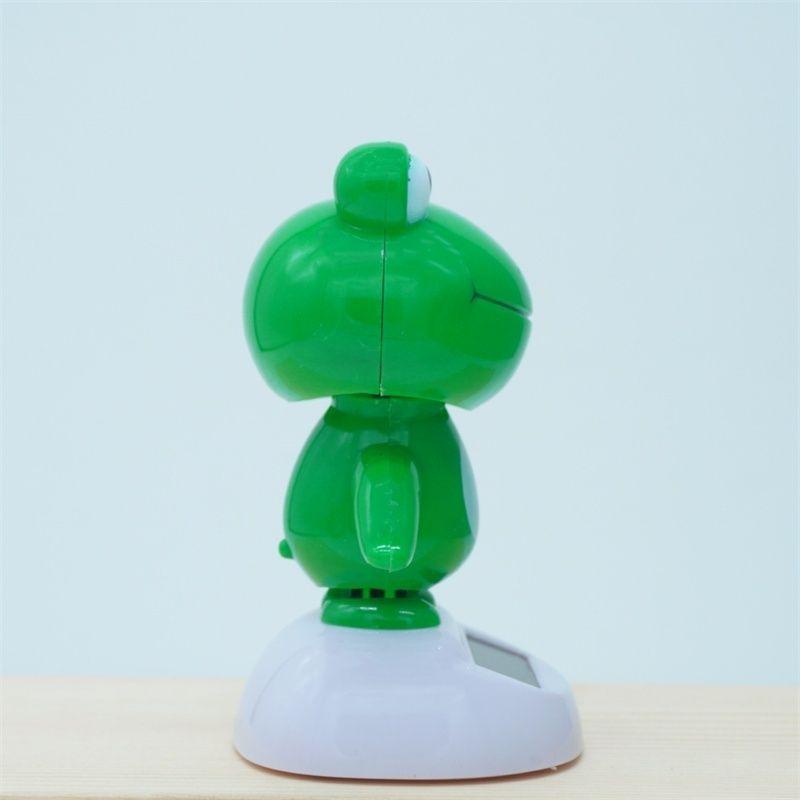 Solar Powered Cartoon Animal Bobblehead Ornament Cute Car Interior Decor with Funny Head Vibration Creative Christmas Gift