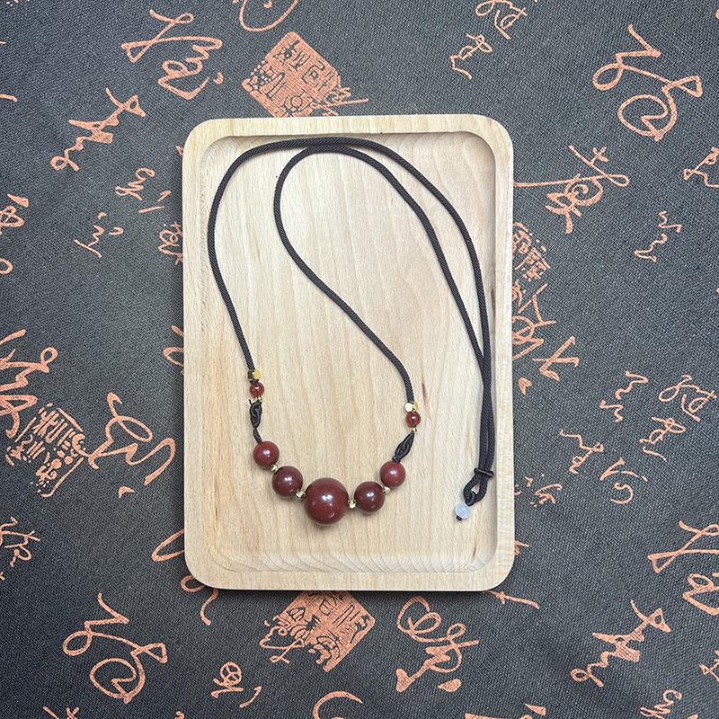 Classic Gift Box Necklace with Handmade Flower and Fragrance Beads