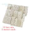 (10 pizzi misti) Nastro di Pizzo di Cotone Beige Fai da Te Fatto a Mano Festa di Matrimonio Artigianato Confezione Regalo Patchwork Pizzo all'Uncinetto