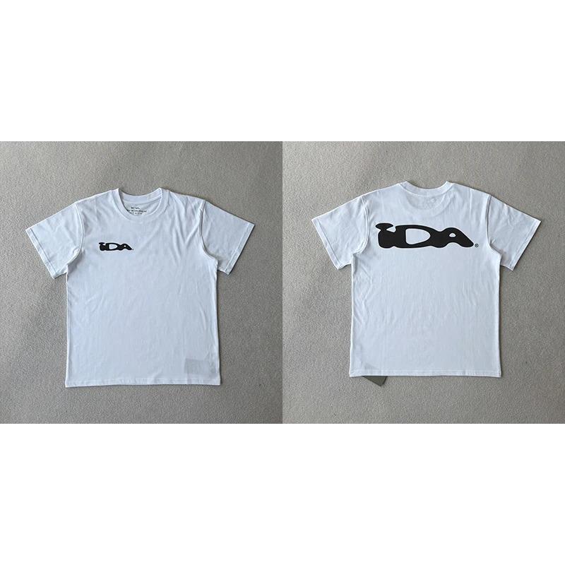 2026 Mult-styles IDA Casual Round-neck Short-sleeved Ida T-shirt Summer Pink Angel Pattern Printed Top Tee Shirts Men Women Style