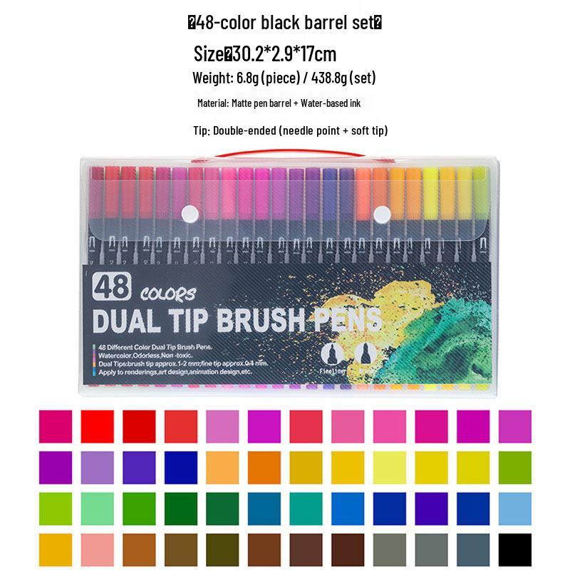 Dual-Tip Watercolor Crayon and Fine Liner Marker Set for Students