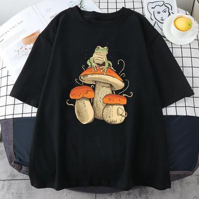 Cottagecore Aesthetic Mushroom Dark Academia Frog New Men's T-shirt Hip Hop Sports T-shirt Summer Top Men's Wear
