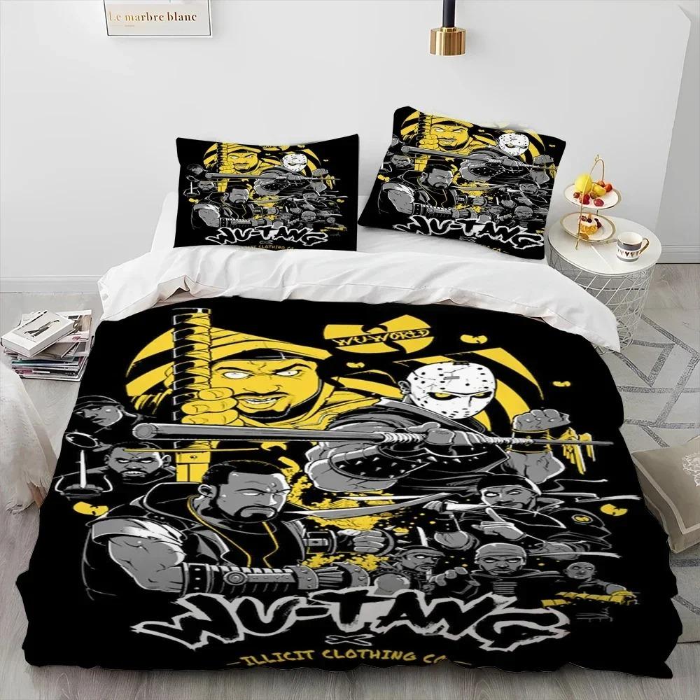 3D Wu T-TANG Clans Series Sign Täcke Sängkläder Set, Påslakan Sängset Örngott, King Queen Size Sängkläder Set Barn