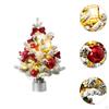 Mini Christmas Tree with Light Desktop Decoration Red Balls, Bows Holiday Ornament Artificial