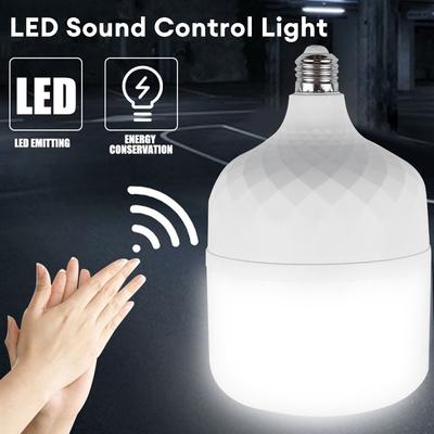 LED Sound Sensor Light Bulb Motion Induction Voice Light Control Lamp Bulb E27 10W 20W 30W Replacement Light Source for Hallway