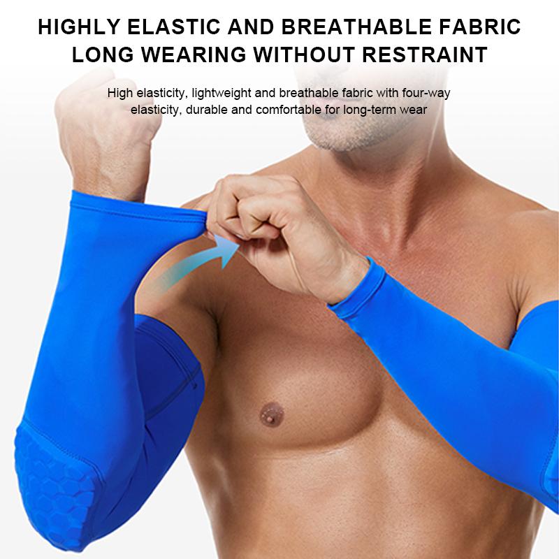 High Elastic Arm Sleeve Pads Anti-Collision Honeycomb Sport Elbow Guards Quick Dry Elbow Pad Arm Sleeve for Sports