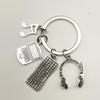 Musical Note Keychain: Zinc Alloy Laptop, Keyboard, Headphone Charm for Men - Stylish Car Pendant