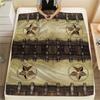 1Pc Western Texas Print Flannel Blanket, High Quality Comfortable for All Seasons, Home Decor, Warmth and Comfort, Perfect for Christmas Gifts