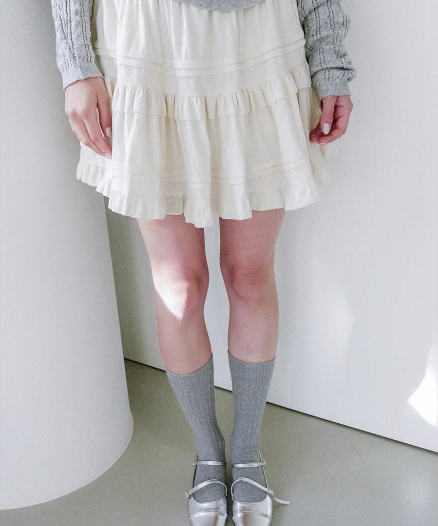 Cool Kitten Corduroy Ruffle Mini Skirt