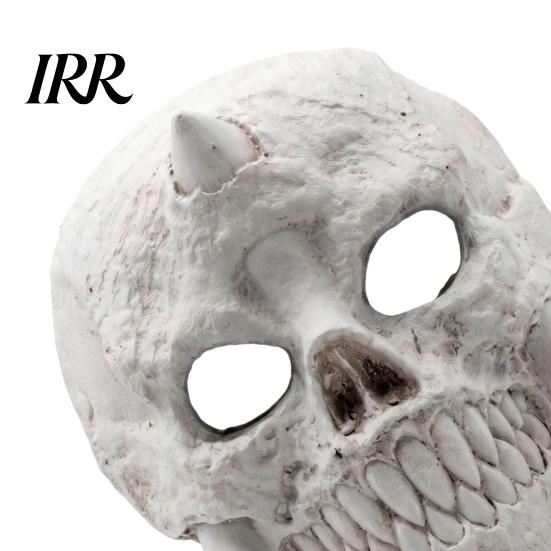 Scary Halloween Costume Mask Skeleton Mask, Horror Fanged Skull Distressed Retro Bone Full Face Cosplay for Party Props
