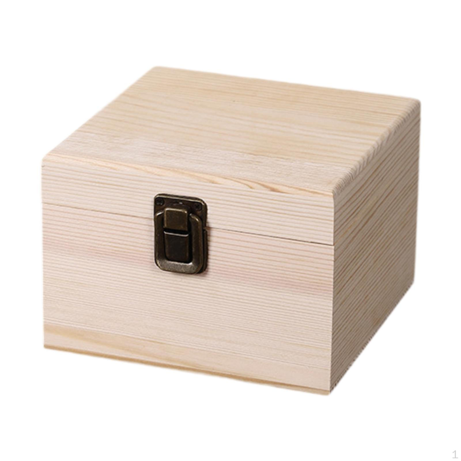 

Wooden Box Bridesmaid Groomsman Favor with Clasp Candy Case DIY Hinged Decorative Rustic Unfinished S Wood