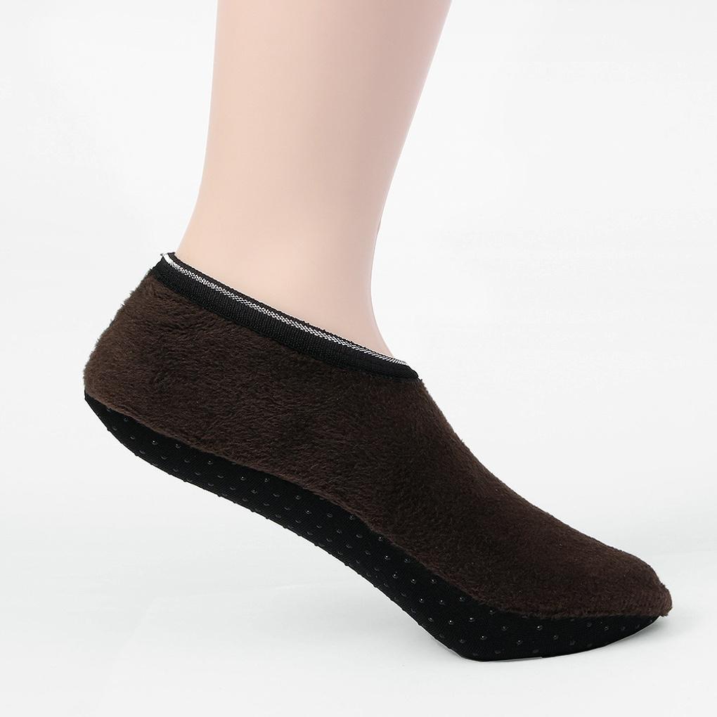 Winter rutschfeste Fleecefutter Socken 240~270mm braune Thermosocken