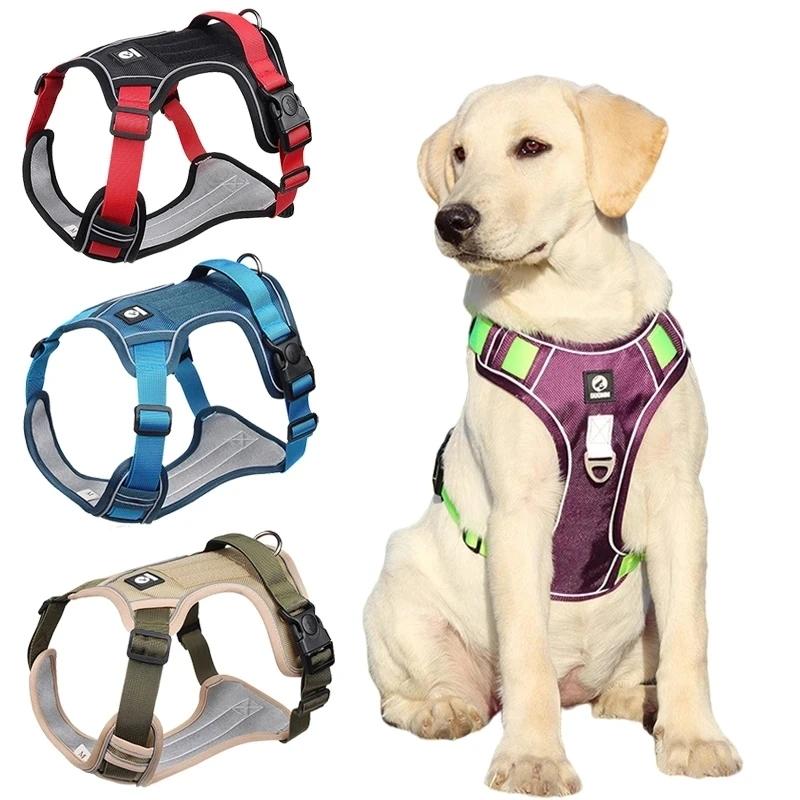 Dog Harness Vest Walking and Training Pet  Rope Harness and Leash Set Adjustable Dogs Collar Harness No Pull for French Bulldog