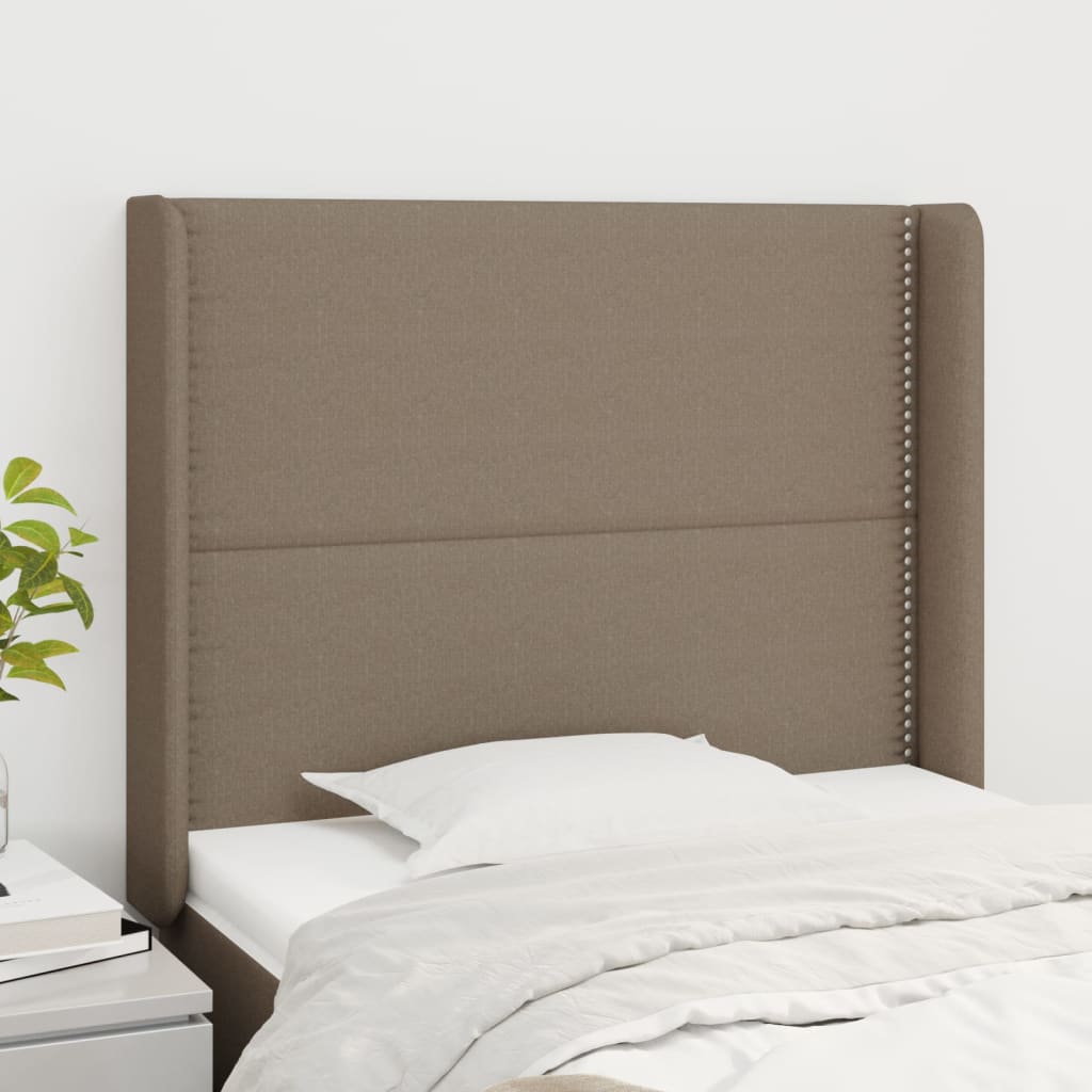 Vidaxl Wingback Headboard, Taupe, 103X16X118/128 Cm, Fabric