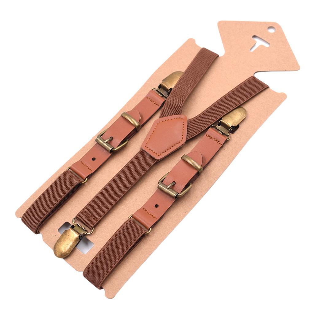 Unisex Y Back Suspenders 3 Clips Adjustable Elastic Braces for Adult Kids