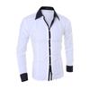 Herren Slim Fit Color Block Quadratischer Ausschnitt Langarmshirt 2024