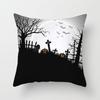 New Halloween Black and White Skull Pumpkin Printed Peach Leather Velvet Pillowcase Sofa Office Cushion Cover