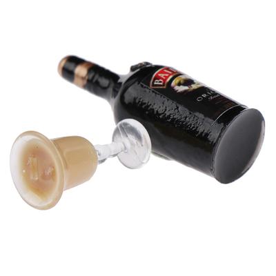 1/12 Dollhouse Miniature Set di bottiglie di vino con tazza Simulazione Bevande Modello Giocattoli