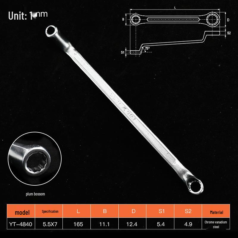 YATO High-Neck Double-End Spline Wrench Set 9×11