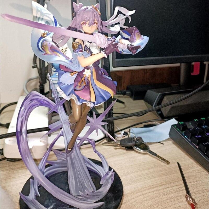 32cm Game Genshin Impact Keqing Figure Pvc Action Model Cute Doll Figurine Statue Collectable Ornaments Toys Kids Christmas Gift