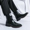 Fashion High Quality Men Boots Slip-On Low Heel Black Color High Top Botas Mujer Casual Ankle Motorcycle Shoes Leather Chelsea Boots
