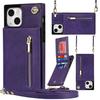 Crossbody Zipper Cards Solt Wallet Leather Case For iPhone 15 16 Pro Max 14 Plus 13 11 12 SE 2025 XS XR Lanyard Bag Purse Cover