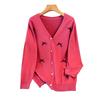 Plus Size Women's Loose Knit Cardigan Sweater, Bust 150/160 Cm, 200-350 Jin - Style 8303