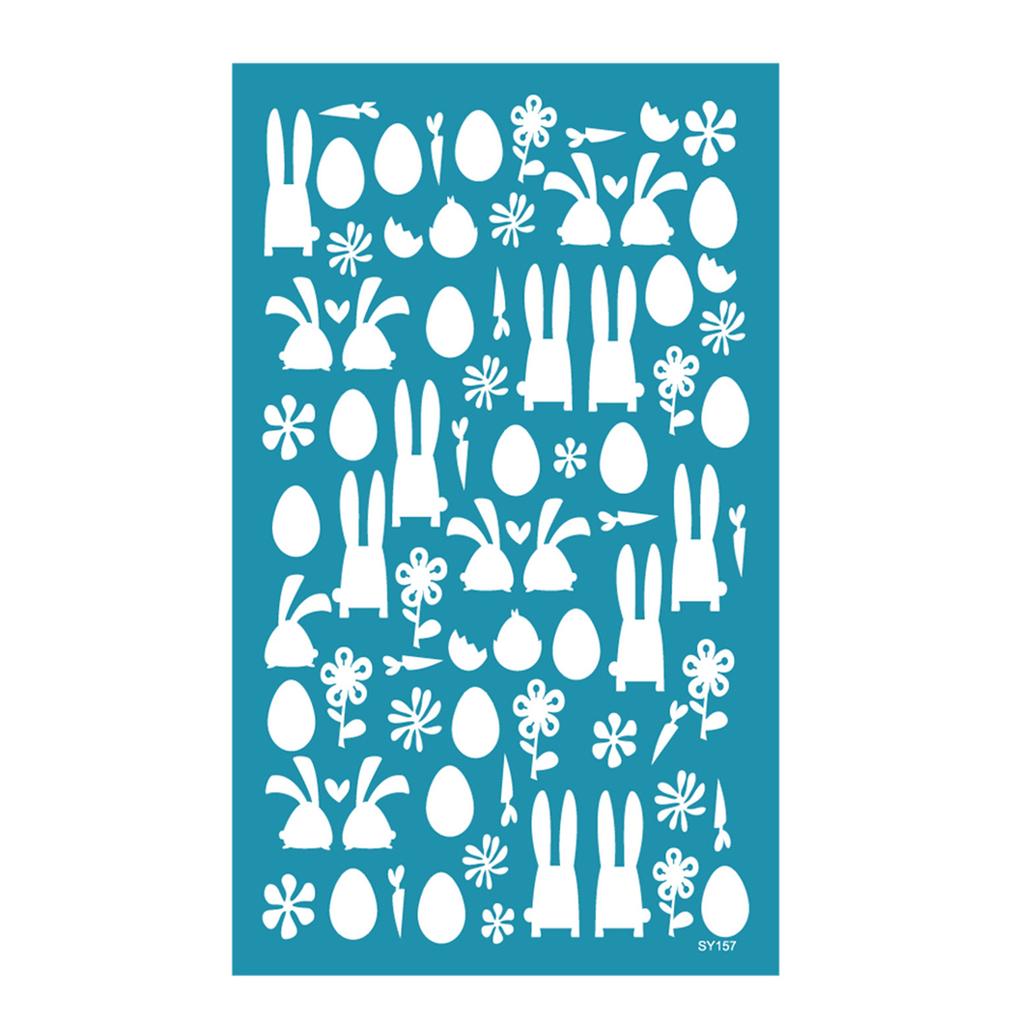 Easter Rabbit Silk Screen Stencils for Clay Reusable Silkscreen Print for DIY Printing On Clay Jewelry Earrings Decor