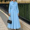 Women's Color Long Sleeve Dress for Elegant Everyday Wear