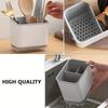 1pc Double-Layer Detachable Chopstick Holder and Cutlery Organizer - Kitchen Storage Shelf and Tableware Drain Rack