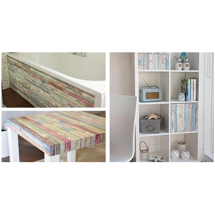 Papier décoratif adhésif - D-C-FIX - Effet RIO Bois - 67,5cm x 2m - Imperméable - Facile à poser