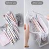 Clear Pencil Pouch Transparent Pencil Case with Zipper Stationery Toiletries Organizer Travel Cosmetic Makeup Storage Bag for School Office Supplies