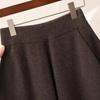 Women's Autumn/Winter Drapey High-Waisted Wide-Leg 100% Wool Knit Pants – Soft, Versatile, Casual, Floor-Length