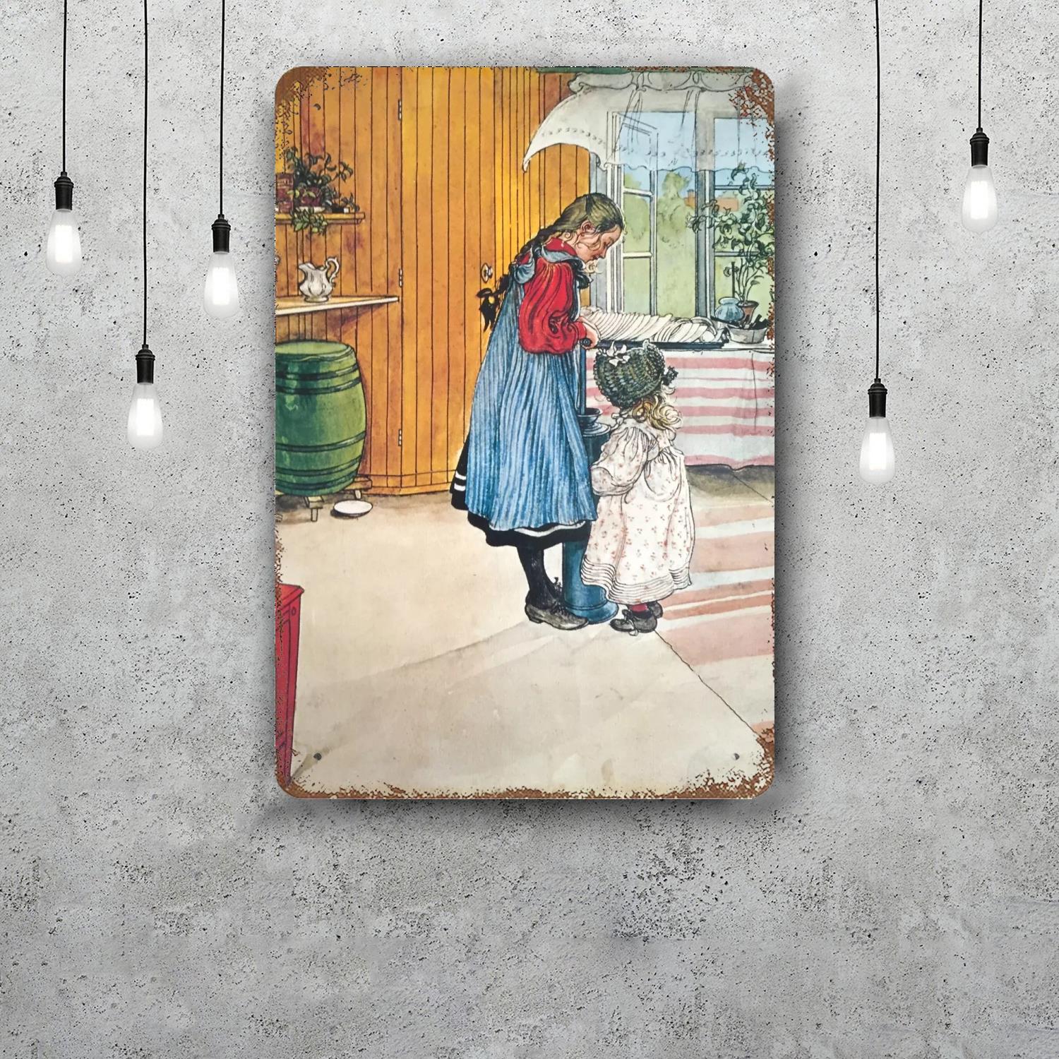 

carl larsson painter Vintage Metal Tin Signs Posters Decor Retro Metal Plaque Wall Art Decor for Garage Bar 20x30cm（7.8x11.8inch）