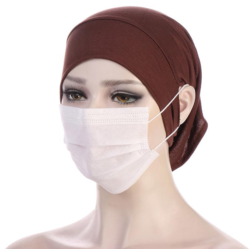 Hijab Jersey Muslim Women Under Hijab Cap with Ear Hole Inner Hijab Cap Round Forehead Underscarf Bonnet Turbante Mujer Hat