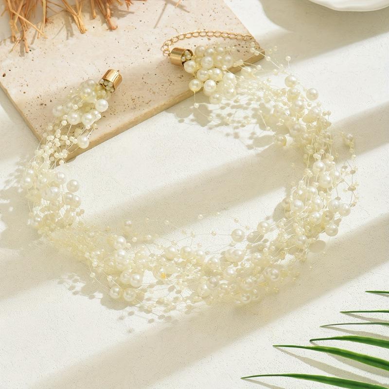 Elegance E531: Stylish Imitation Pearl Accessory белый