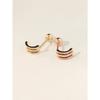 14K Minime Three-Line Ring Piercing Earrings