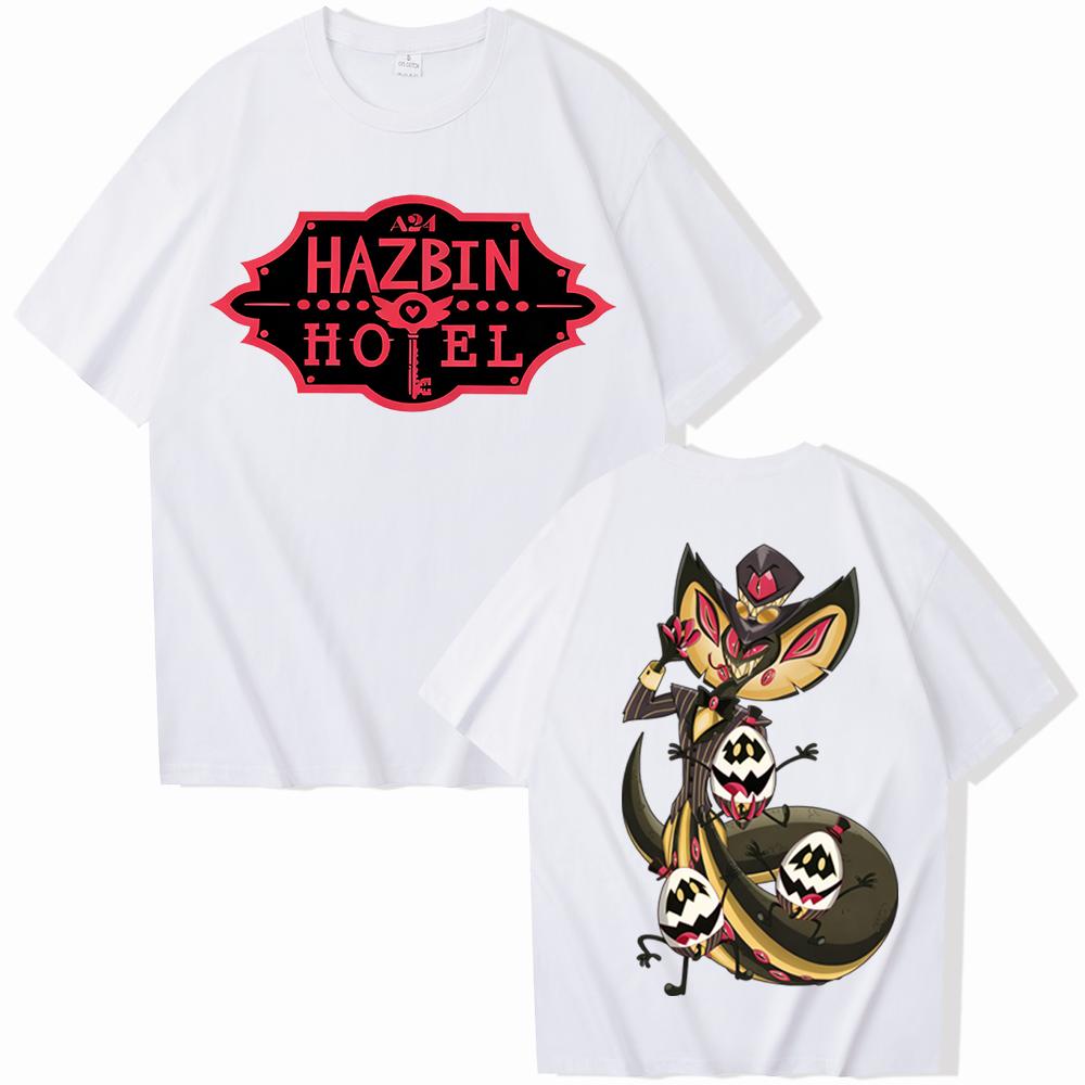 Hazbin Hotel Angel Dust Tshirt Man Woman Harajuku Short Sleeve Oneck Casual Streetwear Breathable Comfortable Soft Shirt Gift