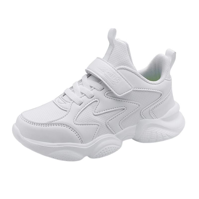 8855 White Shoes Medium and Small Children White Board Shoes White Shoes 2025 Autumn Children Boys and Girls School Designated Leisure