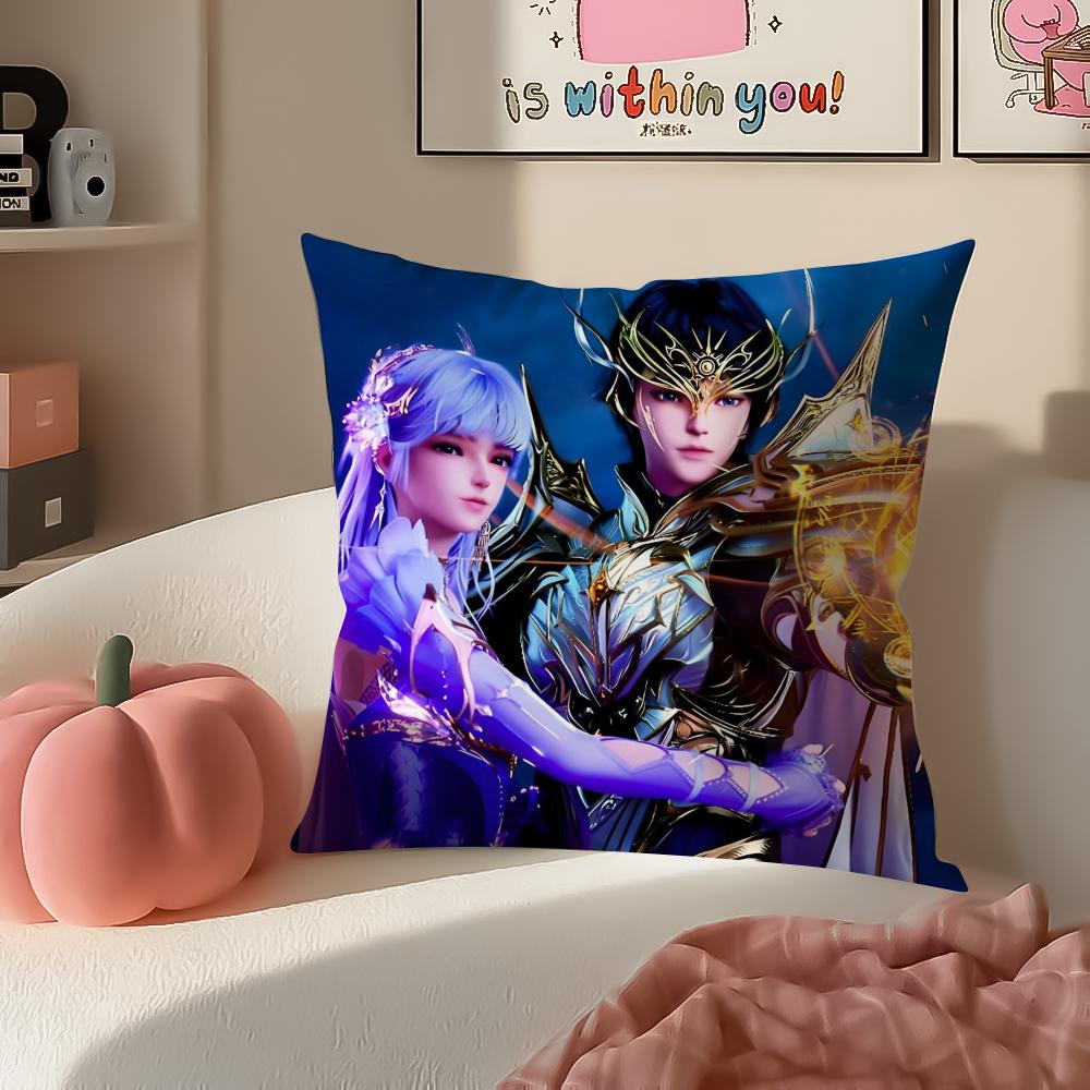 Fantasy Anime DDivine Seal Throne Cushion Cover Pillowcase Short Plush Invisible Zipper Room Sofa Cushion Cover