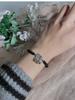 Moonstone safety lock bracelet female student Korean version retro woven black and red rope ins does not fade girlfriend gift