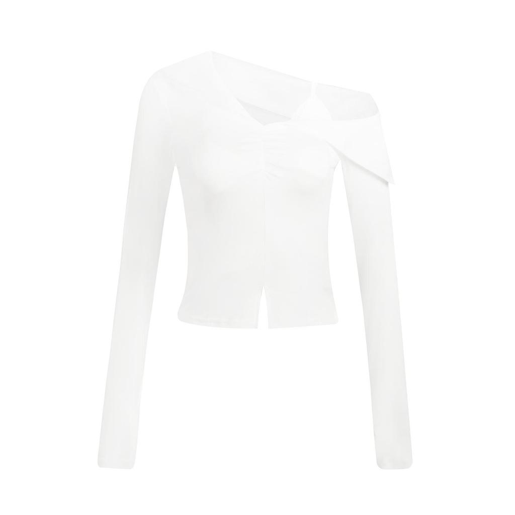 Notyourrose Miu-Style One-Shoulder Fake Two-Piece Top for Spring/Summer