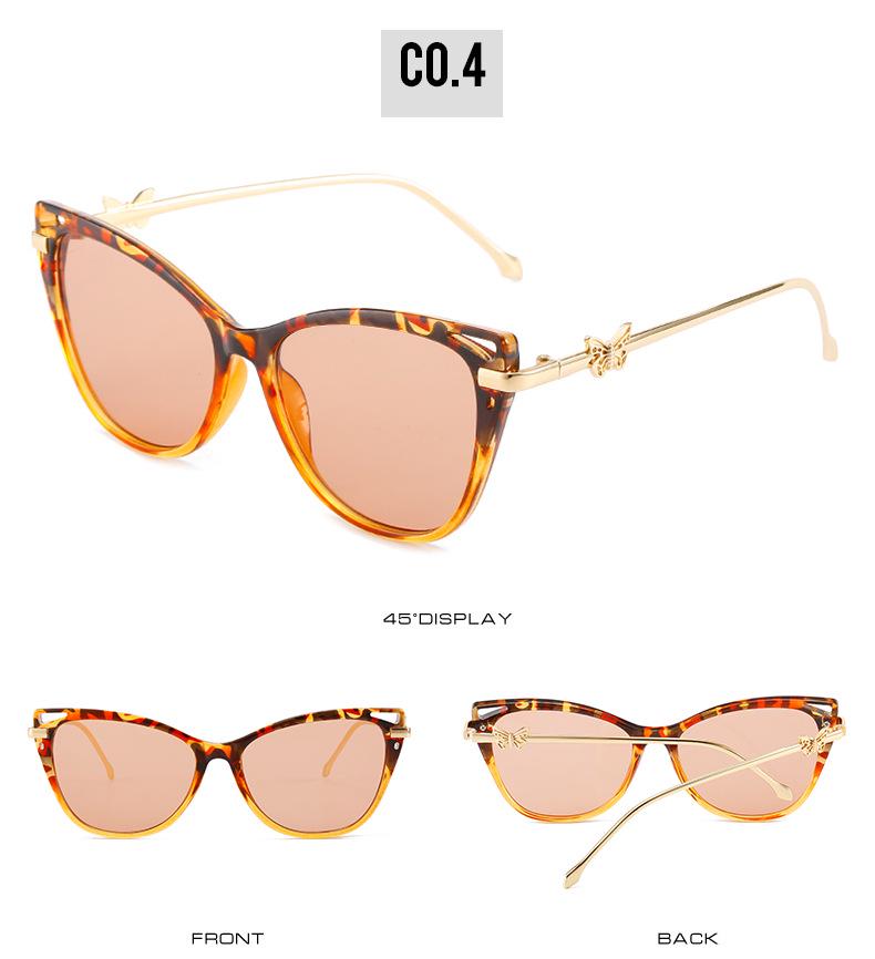 Óculos de Sol Femininos Cat Eye Borboleta Primavera 2022 - Armação de Metal Tendência, Estilo INS