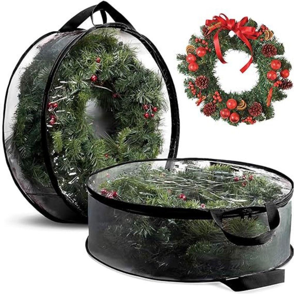 Clear Xmas Wreath Storage Containers Plastic Wreath Storage Bags Christmas Wreath Storage Box Bag