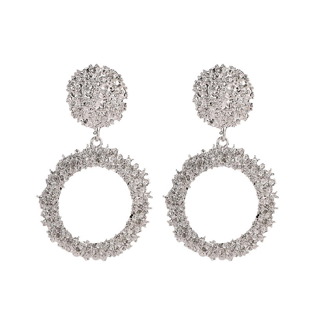 Elegant Charm Boho Statement Big Geometric Round Drop Dangle Stud Earrings