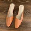 Elegant Square Heel Designer Slippers Women Comfortable Square Toe Slide Sandals Fashion Party Backless Dress Shoes for Ladies