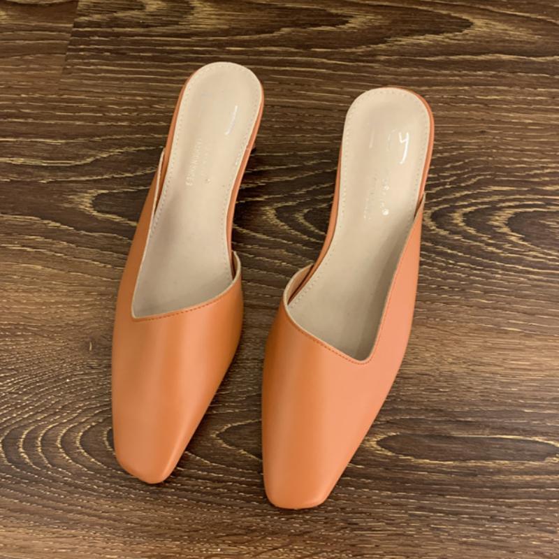 Elegant Square Heel Designer Slippers Women Comfortable Square Toe Slide Sandals Fashion Party Backless Dress Shoes for Ladies