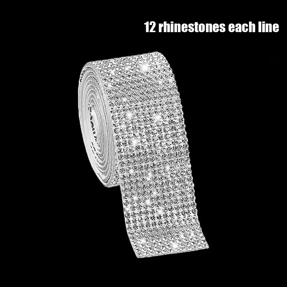 Rhinestone Diamond Sticker Self-Adhesive Crystal Ribbon Trim Tape Car Phone Decoration Arts Crafts Multifunctional Accessories